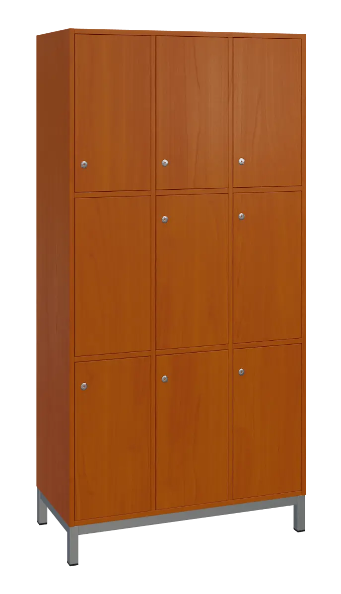 SBS-3333 šatní skříň 9-boxová, 1800x900x400 mm, kovové nohy, třešeň šumavská